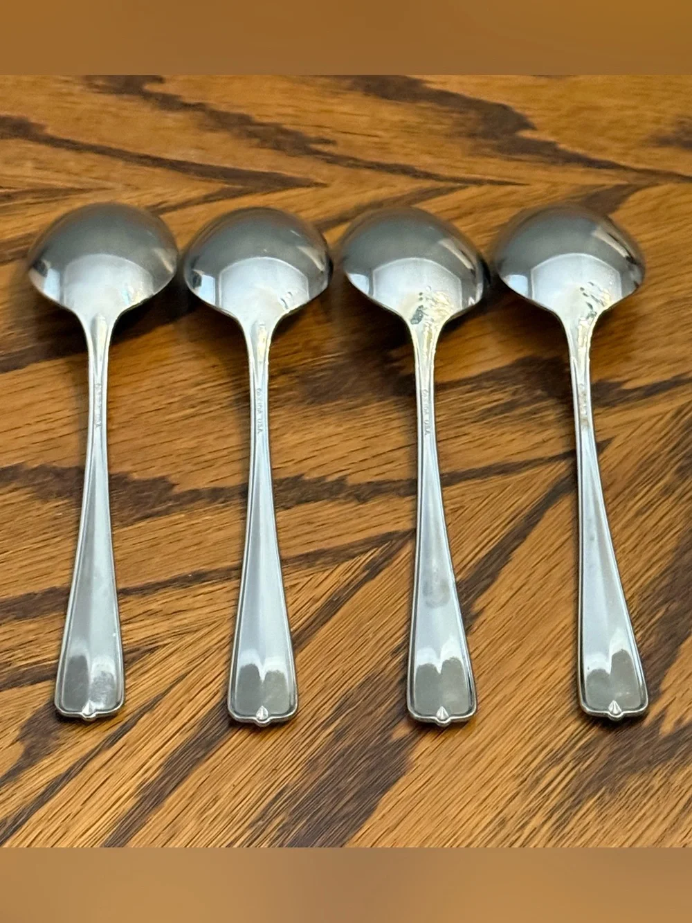 Oneida Gala Impulse 4 Soup Spoons USA Stainless Flatware 6 7/8”